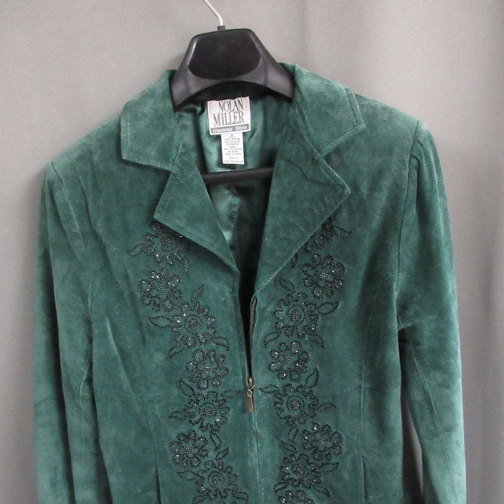 Nolan Miller Beaded Leather Jacket